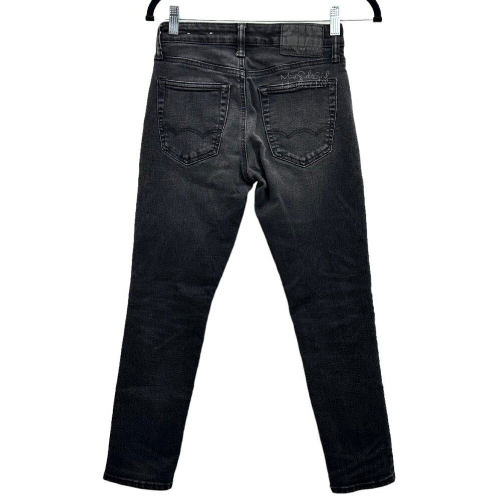 American Eagle Black Next Level Stretch Boyfriend Slim Jeans Size 26/28 - Picture 4 of 8